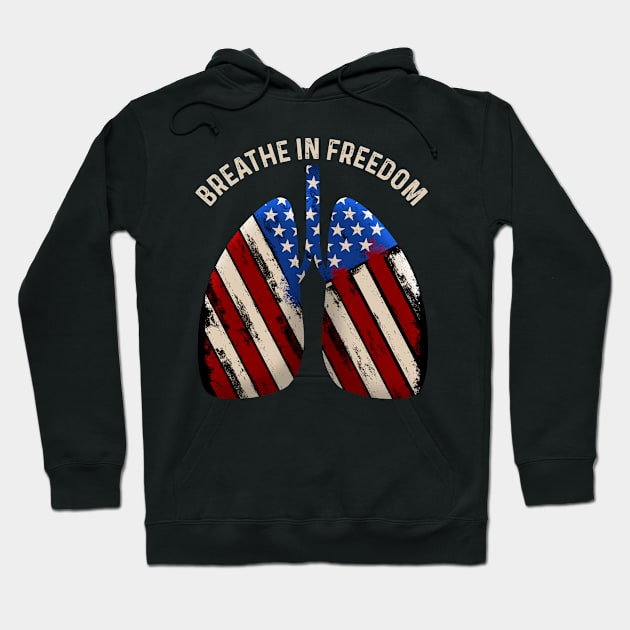 Breathe In freedom USA Flag Patriotic Hoodie by MintaApparel